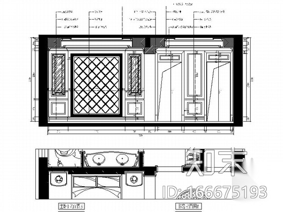 精品名城豪宅简欧风格五居室样板间CAD装修施工图（含效...cad施工图下载【ID:166675193】