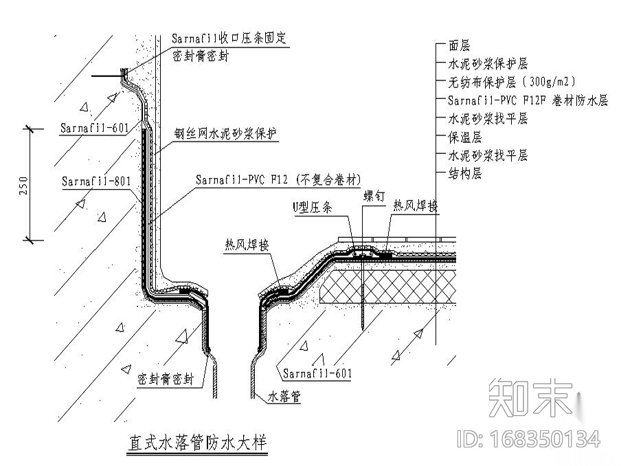 常用上人屋面建筑节点构造详图合集施工图下载【ID:168350134】