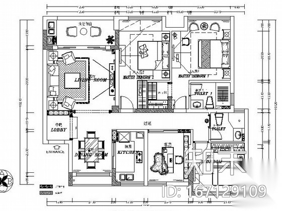 全国前五强地产商设计新古典主义风格样板房装修施工图（...cad施工图下载【ID:167129109】