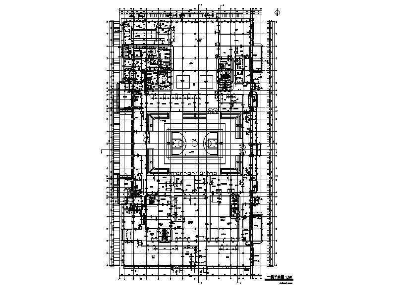 [山西]三层县级钢网架金属屋面丙型体育中心建筑施工图cad施工图下载【ID:151673146】