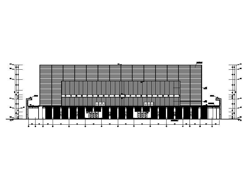 [山西]三层县级钢网架金属屋面丙型体育中心建筑施工图cad施工图下载【ID:151673146】