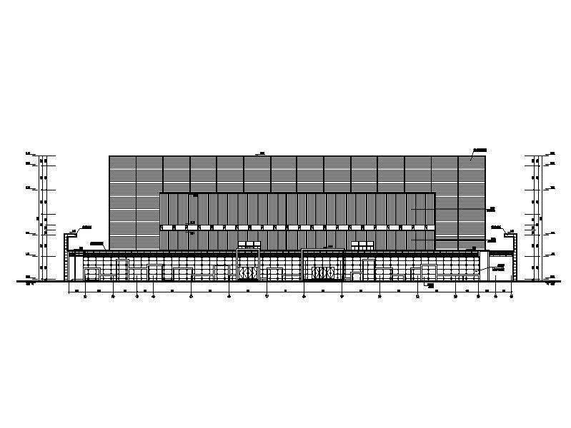 [山西]三层县级钢网架金属屋面丙型体育中心建筑施工图cad施工图下载【ID:151673146】