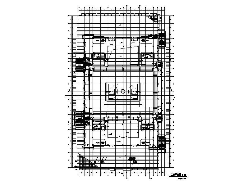 [山西]三层县级钢网架金属屋面丙型体育中心建筑施工图cad施工图下载【ID:151673146】