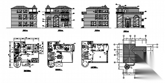 某三层别墅建筑方案图cad施工图下载【ID:149917101】