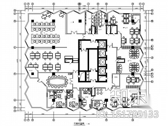 [重庆]精装办公空间装修图cad施工图下载【ID:161799133】