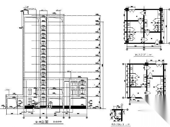 某十层医院建筑施工图（含节能设计）cad施工图下载【ID:166317124】