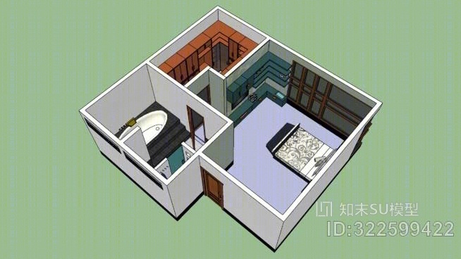 主卧室-01SU模型下载【ID:322599422】