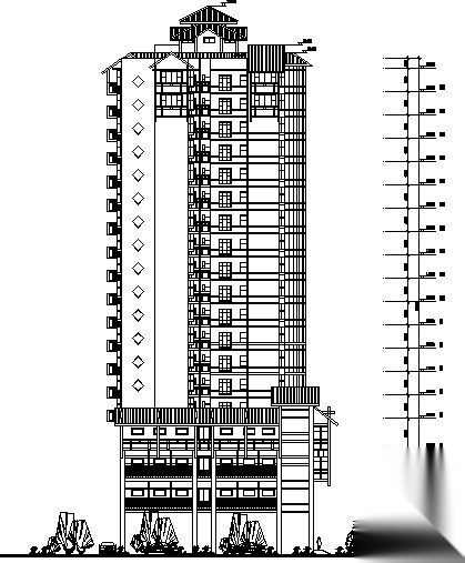 汕头市华景苑某十九层住宅楼建筑方案图cad施工图下载【ID:149851197】