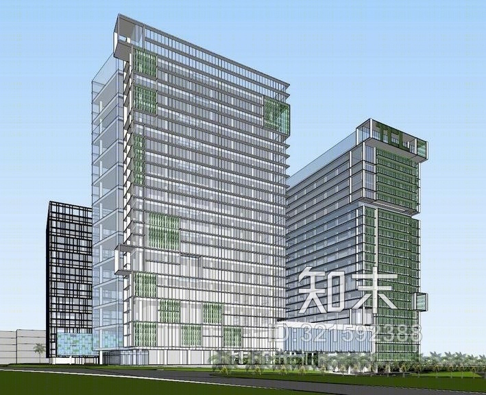 绿色产业园SU模型下载【ID:321592388】