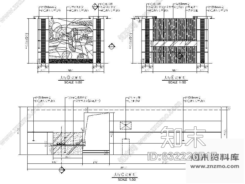 图块/节点大厅立面图cad施工图下载【ID:832226717】