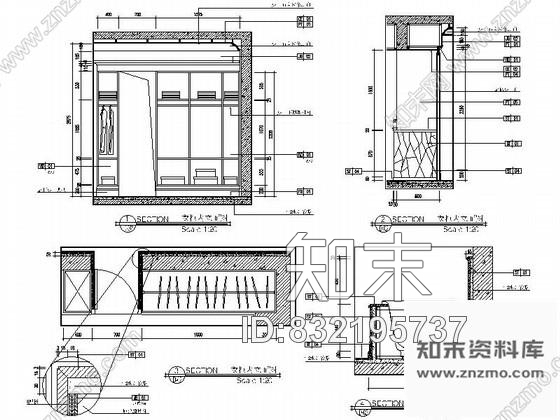 图块/节点阴蔽衣柜装修详图cad施工图下载【ID:832195737】