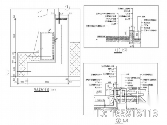 [安徽]某市办公楼景观施工全套图cad施工图下载【ID:165918113】