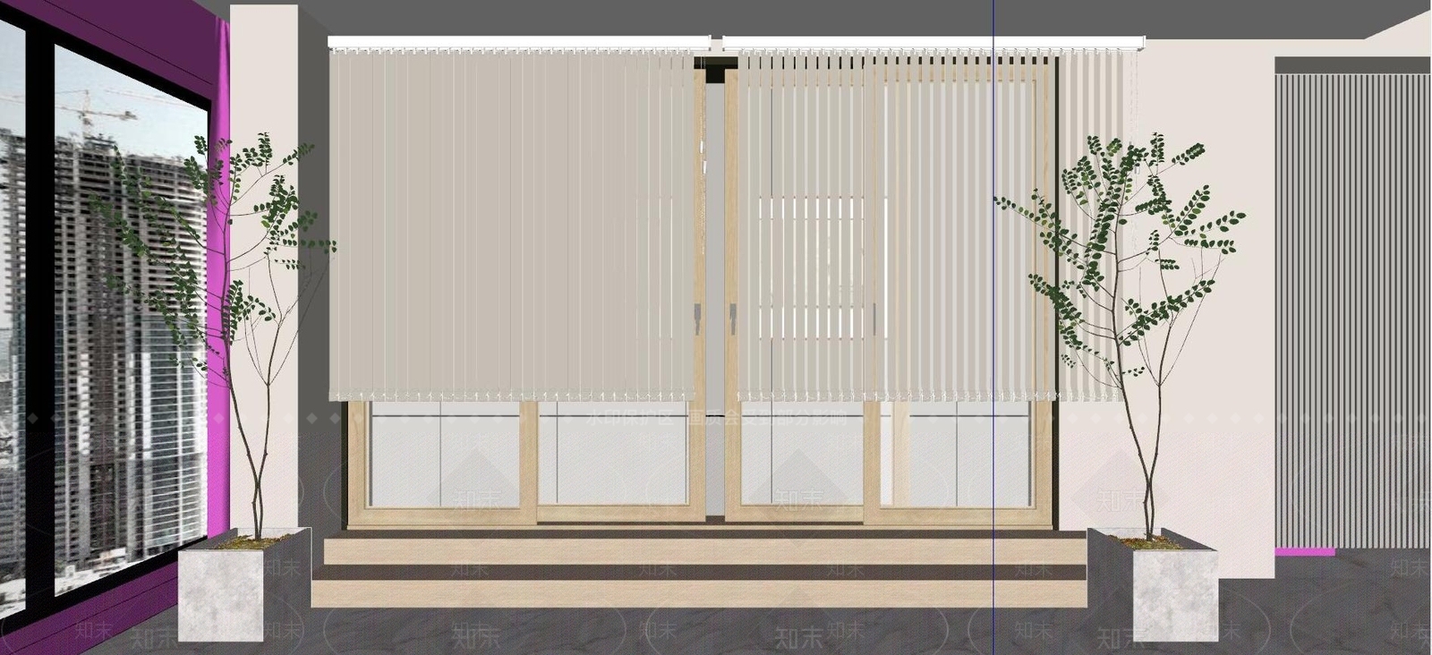 现代百叶窗帘SU模型下载【ID:1119753945】