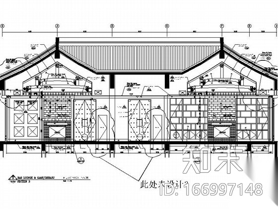 新中式酒店大堂室内装修施工图cad施工图下载【ID:166997148】