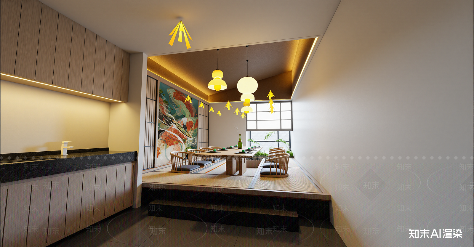 日式包厢SU模型下载【ID:1216045701】