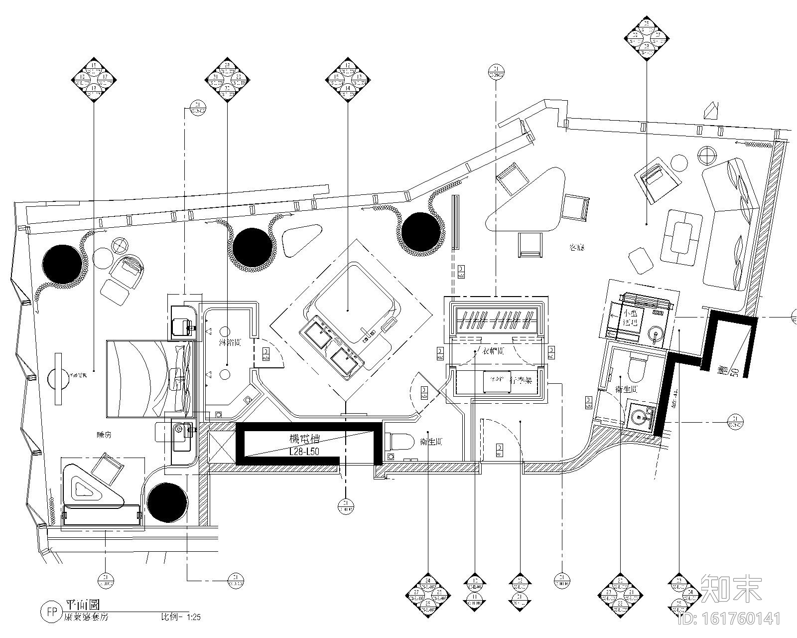 [浙江]杭州康莱德酒店全套施工图+效果图施工图下载【ID:161760141】