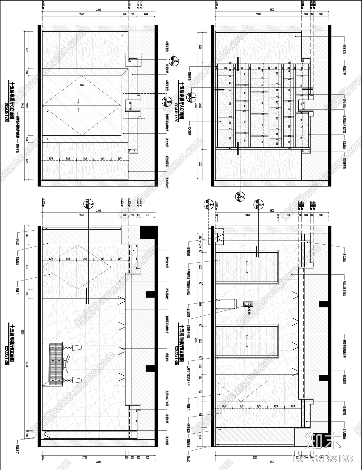 现代酒店|效果图+CAD施工图cad施工图下载【ID:178189193】