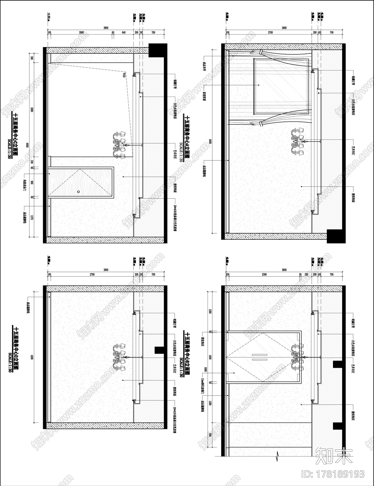 现代酒店|效果图+CAD施工图cad施工图下载【ID:178189193】