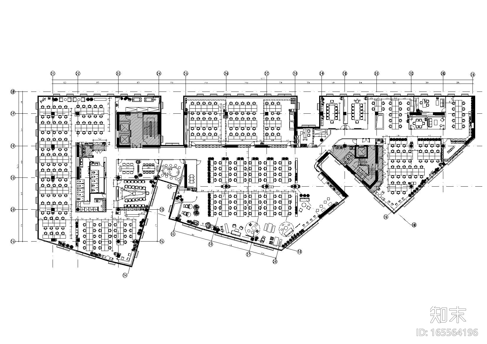 北京科技园滴滴出行办公楼CAD施工图+实景图cad施工图下载【ID:165564196】