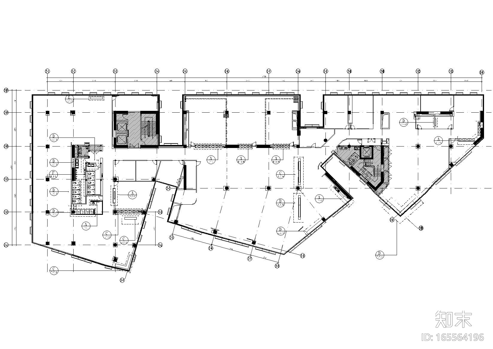 北京科技园滴滴出行办公楼CAD施工图+实景图cad施工图下载【ID:165564196】