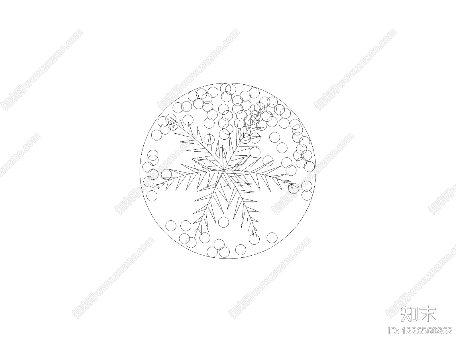 现代花CAD图纸
