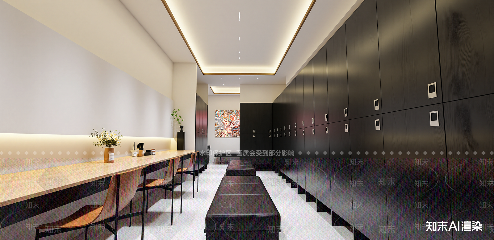 现代更衣室SU模型下载【ID:1215212345】