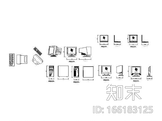 电脑图块集cad施工图下载【ID:166183125】