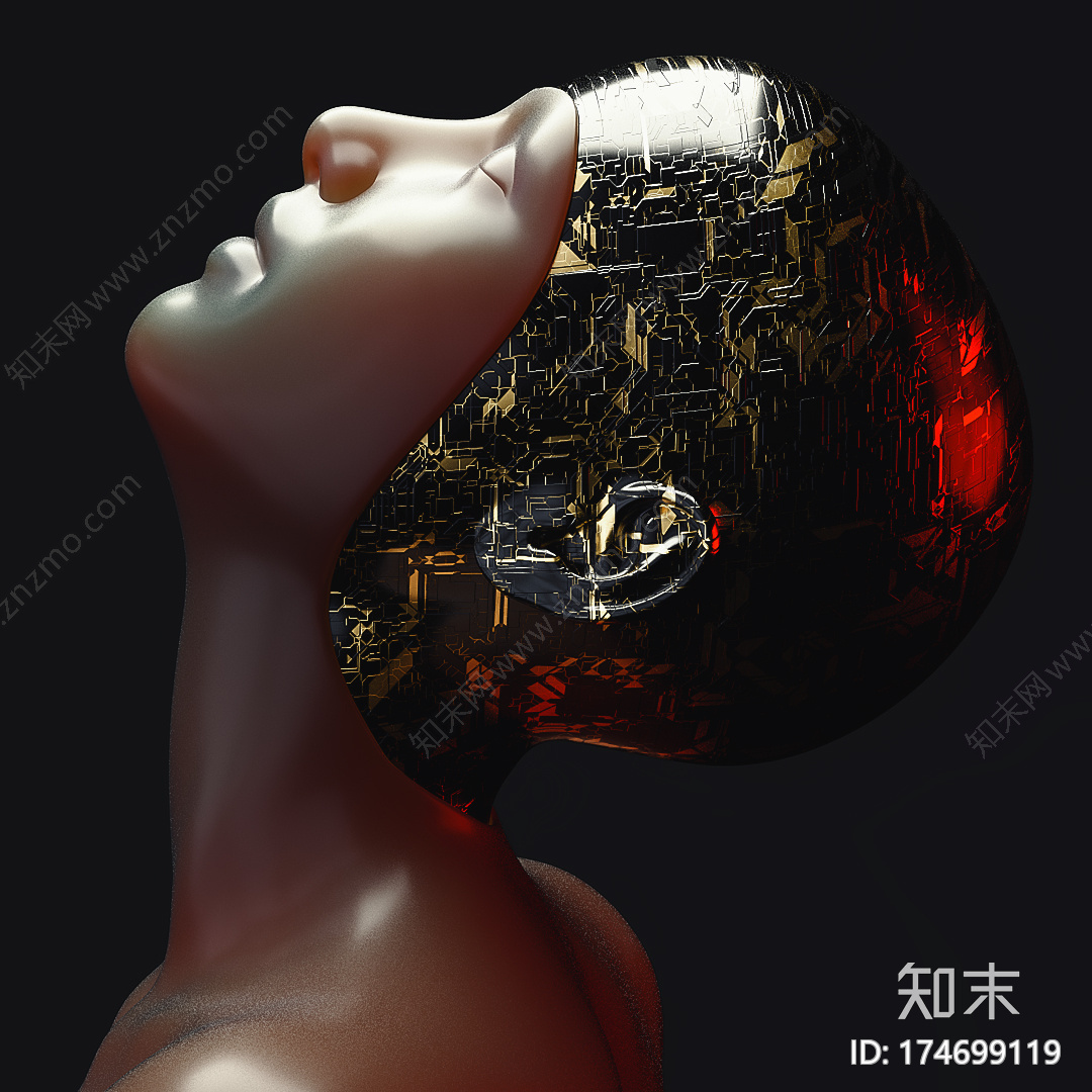 思考的人C4D动画工程文件分享CG模型下载下载【ID:174699119】