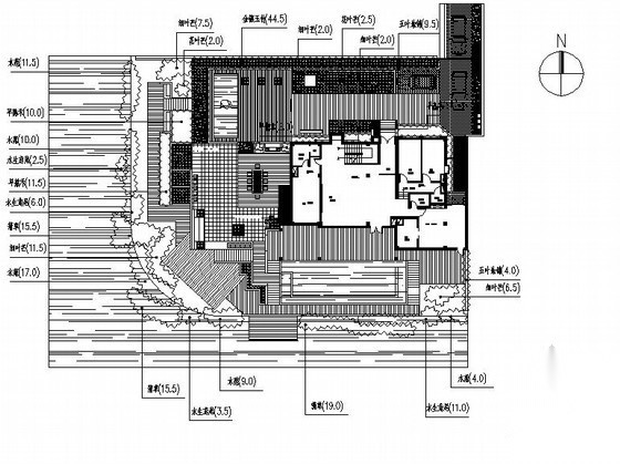 湖边别墅庭院景观设计施工图cad施工图下载【ID:161085121】