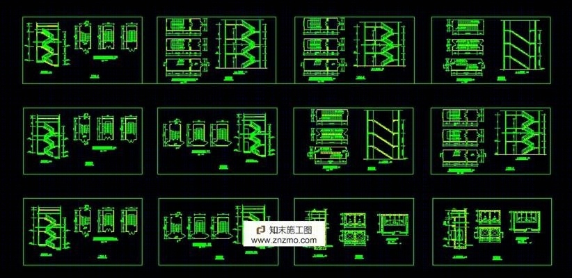 楼梯图库全集cad施工图下载【ID:36902765】