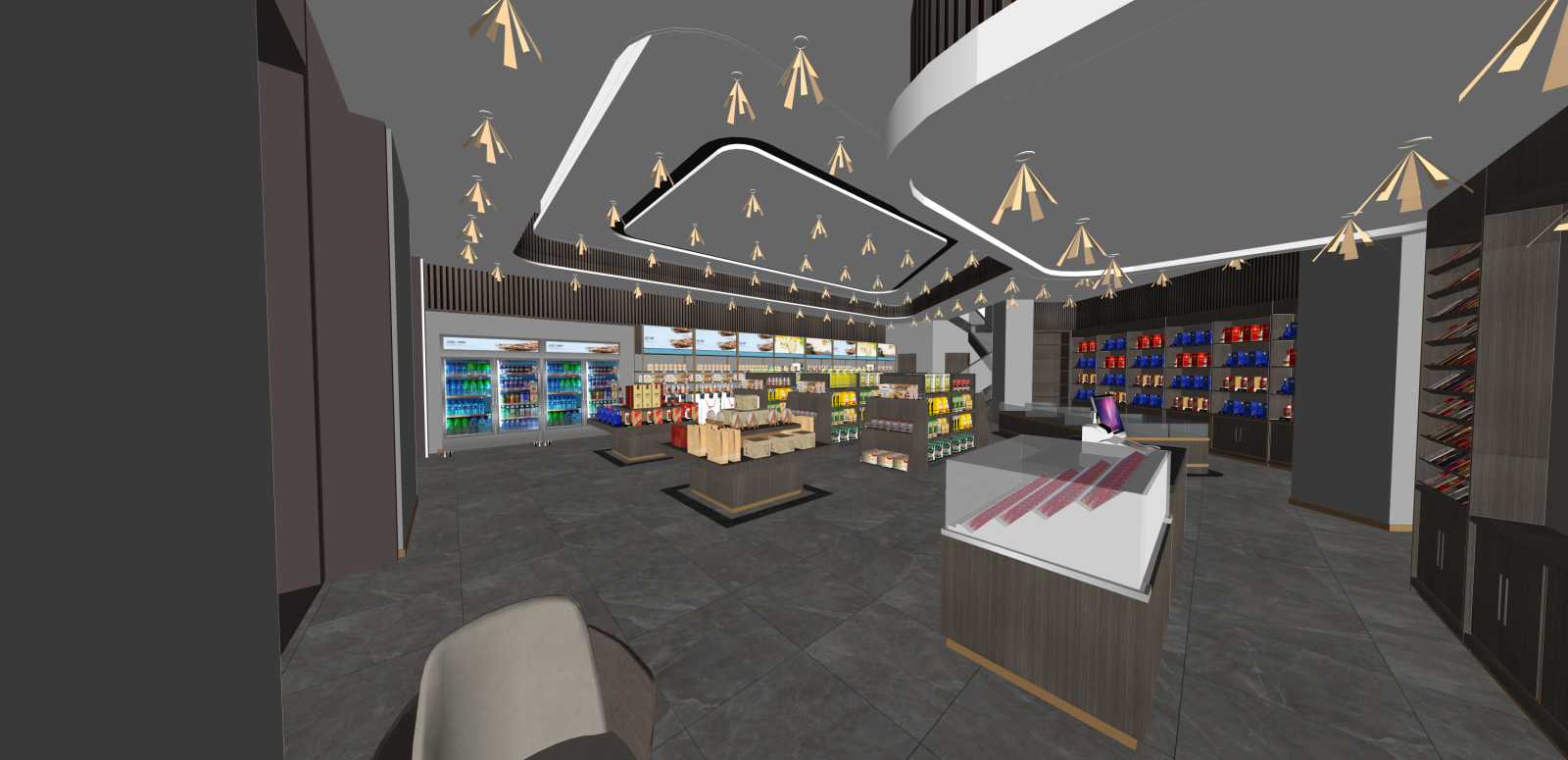 现代烟酒店SU模型下载【ID:1215961775】