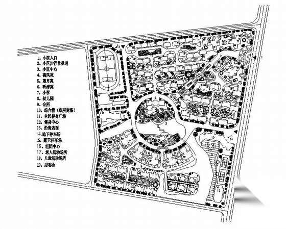 某小区景观规划总平施工图下载【ID:161101110】