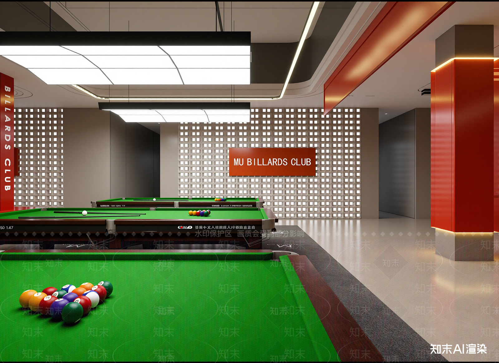 现代台球室3D模型下载【ID:1215148587】