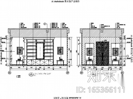 [广州]精致华丽欧式售楼中心室内施工图施工图下载【ID:165366111】