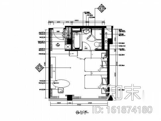 [南通]中规中矩标准的酒店客房施工图cad施工图下载【ID:161874180】