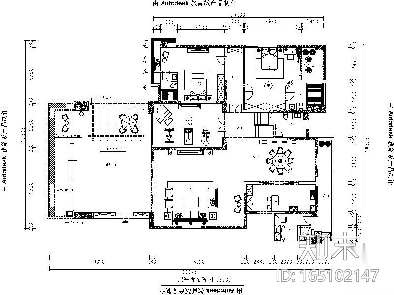 [广东]知名地产集团观城别墅样板房室内设计施工图（含效...cad施工图下载【ID:165102147】