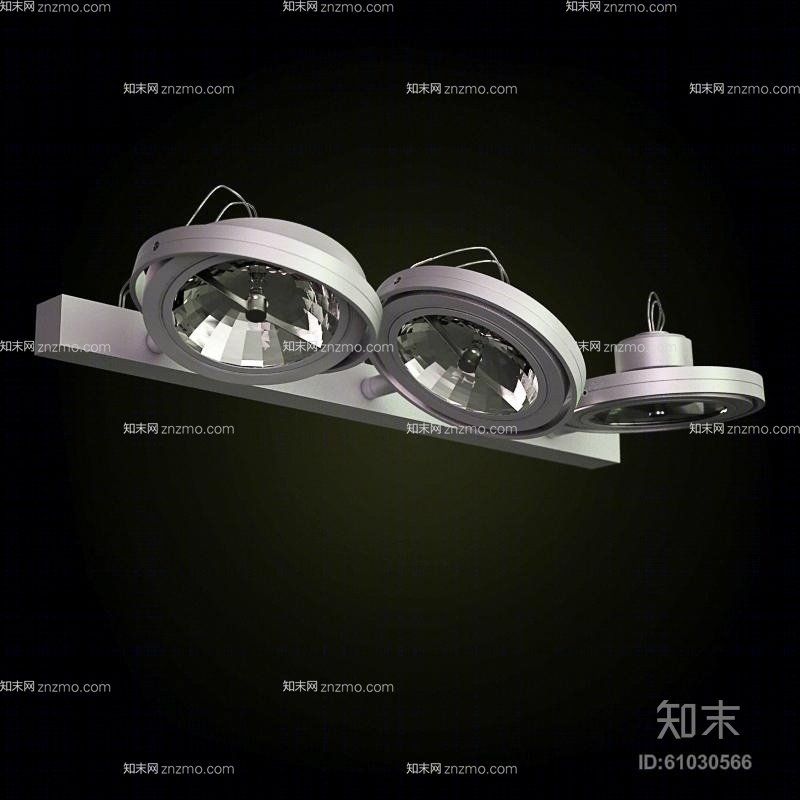 现代银色金属筒灯射灯3D模型下载【ID:61030566】