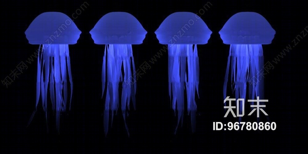 现代水母造型装饰灯3D模型下载【ID:96780860】