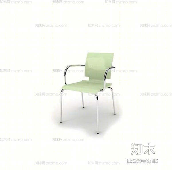 现代绿色塑料休闲椅3D模型下载【ID:20905740】