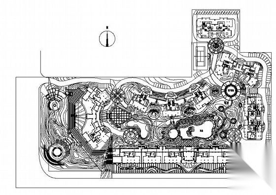 广西高档小区景观总图施工图全套施工图下载【ID:161062159】
