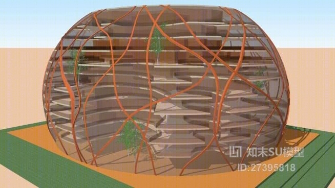 艺术风格建筑SU模型下载【ID:817926483】