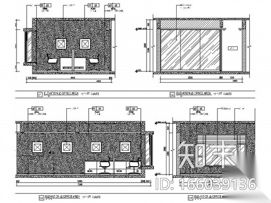 [广东]精品时尚现代风格办公室室内装修施工图（含效果）cad施工图下载【ID:166039136】