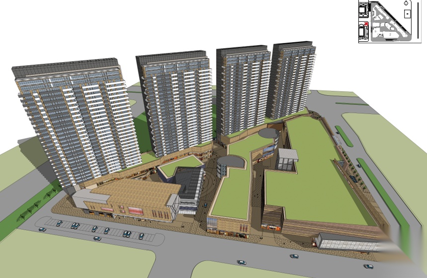 [陕西]绿地高层住宅及商业综合体建筑设计文本（含两套方...cad施工图下载【ID:166428150】