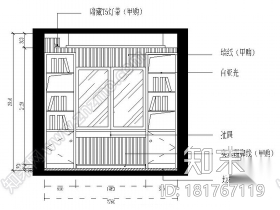 [杭州]两室两厅温馨小户型室内装修施工图（含效果图）cad施工图下载【ID:181767119】