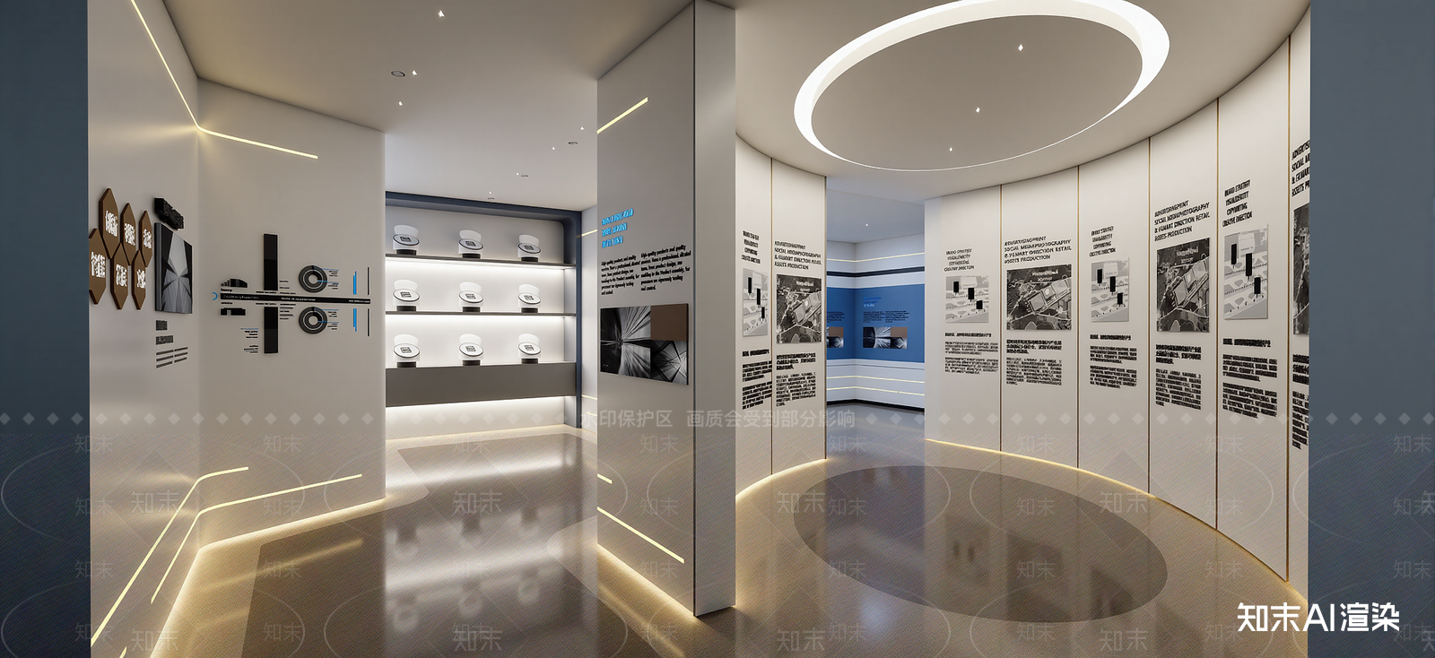 现代企业文化展厅SU模型下载【ID:1222191360】