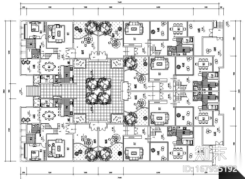 多层合院住宅建筑住宅楼设计图cad施工图下载【ID:167955192】