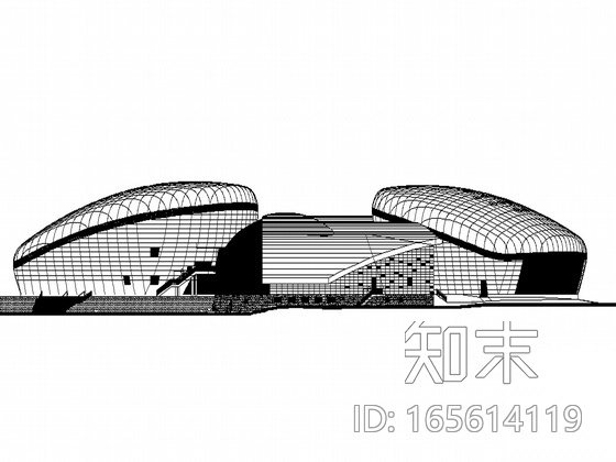[山东]某现代二层游泳馆建筑施工套图cad施工图下载【ID:165614119】