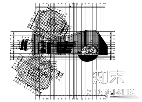 [山东]某现代二层游泳馆建筑施工套图cad施工图下载【ID:165614119】