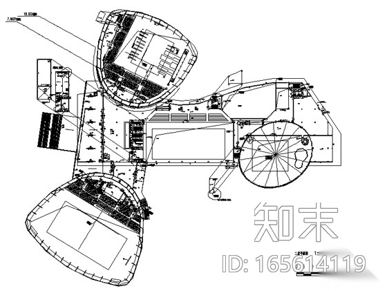 [山东]某现代二层游泳馆建筑施工套图cad施工图下载【ID:165614119】