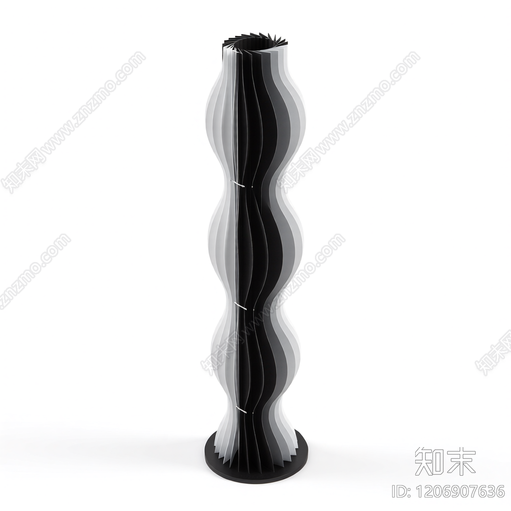 波浪纹装饰立柱3D模型下载【ID:1206907636】